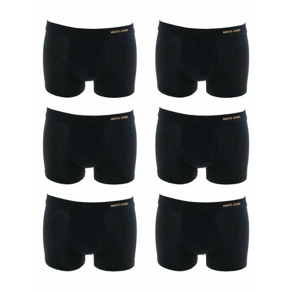 uomo boxer 6 pack μαυρο